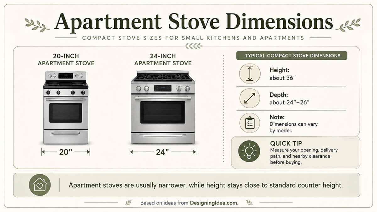 Apartment stove sizes