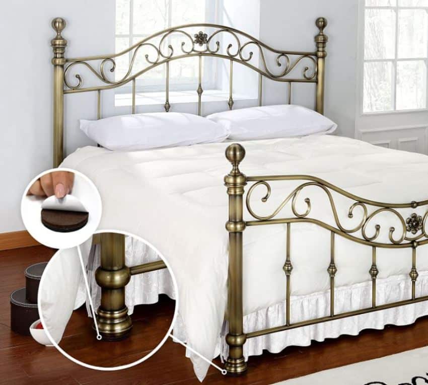 bed with furniture gripper