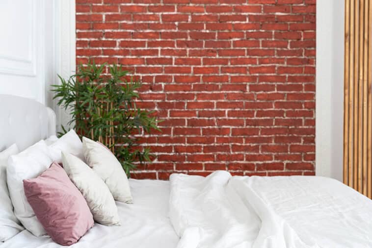 Brick Stain Vs Paint Pros Cons And Design Guide   Bedroom With Brick Stain Walls Is 758x506 