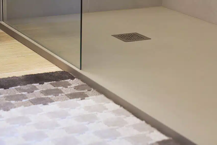 Concrete shower floor pan