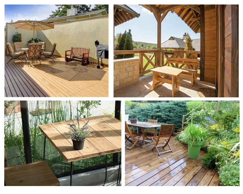 Douglas fir deck design collage