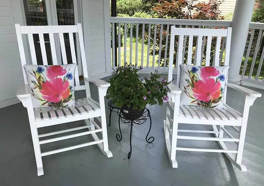 Hdpe rocking chairs on porch