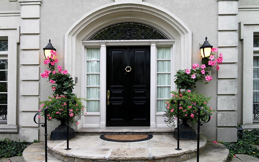 Luxury home with black front door