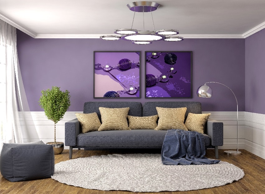 monochromatic purple colors interior