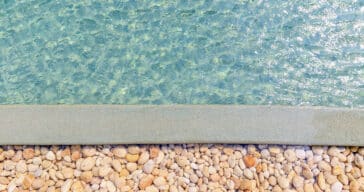 pea gravel around above ground pool