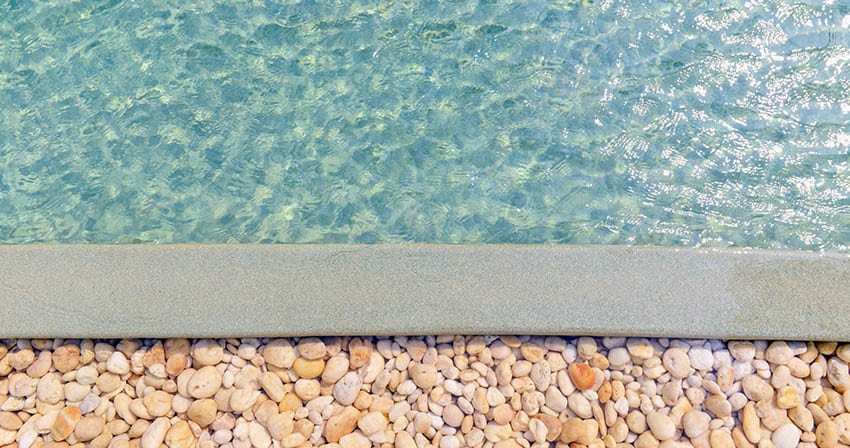 Gravel border around pool