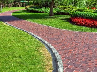 red brick paver pathway
