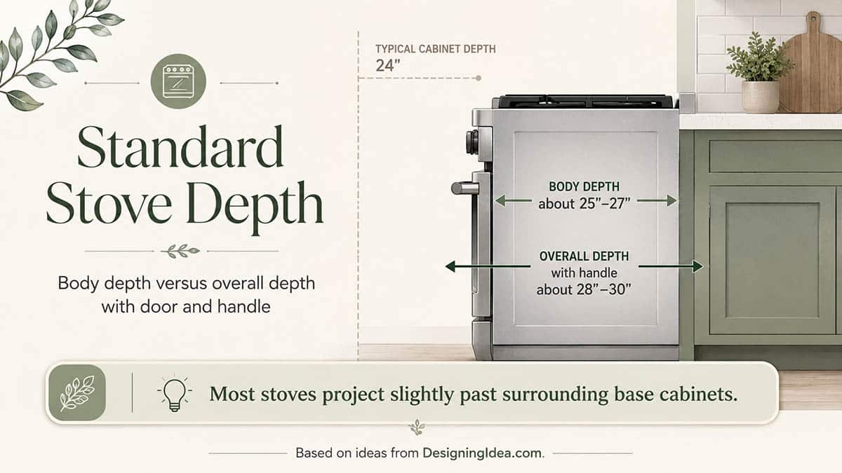 Common stove depth sizes