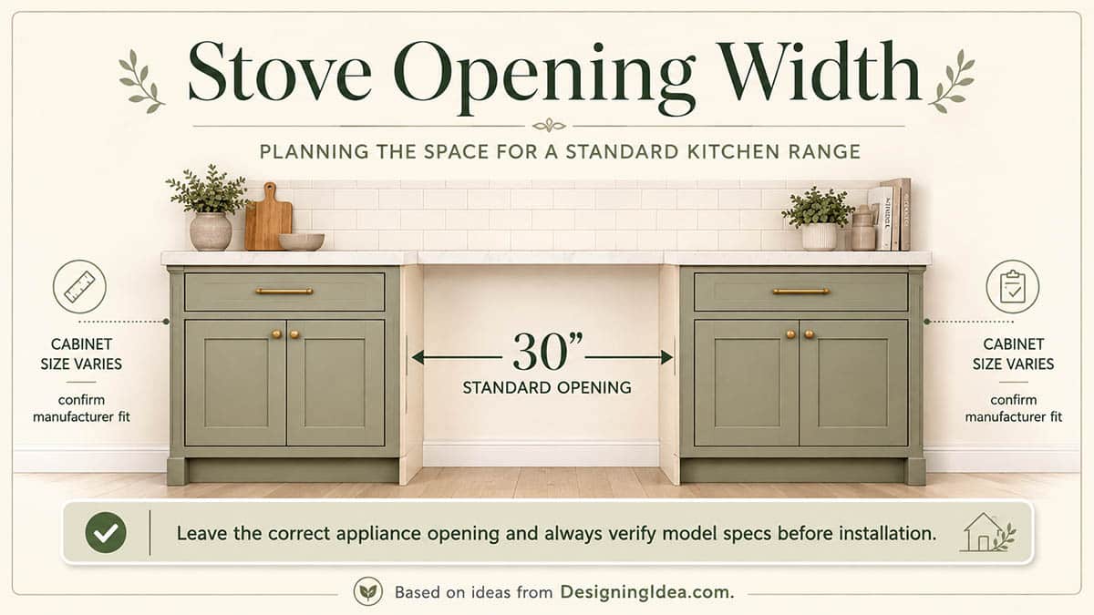 Stove opening width