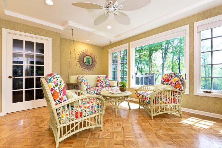 Sunroom Flooring Ideas Materials Options Guide   Sunroom Vinyl Flooring Is 728x486 