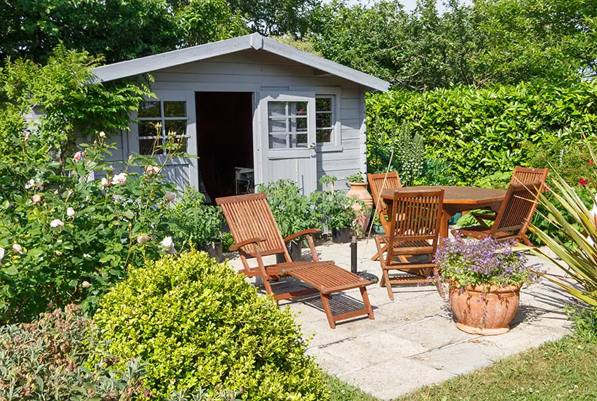 Wood outdoor furniture backyard shed