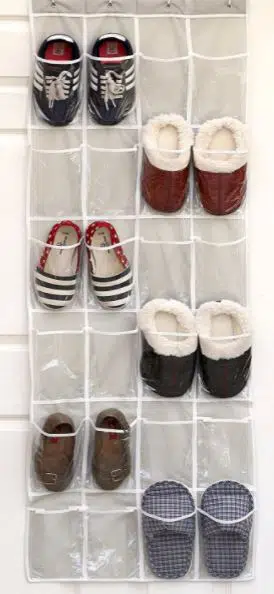 24 pockets simple houseware crystal clear over the door hanging shoe organizer
