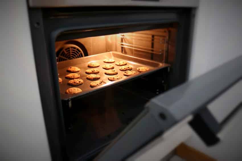 Baked cookies coming out of the oven