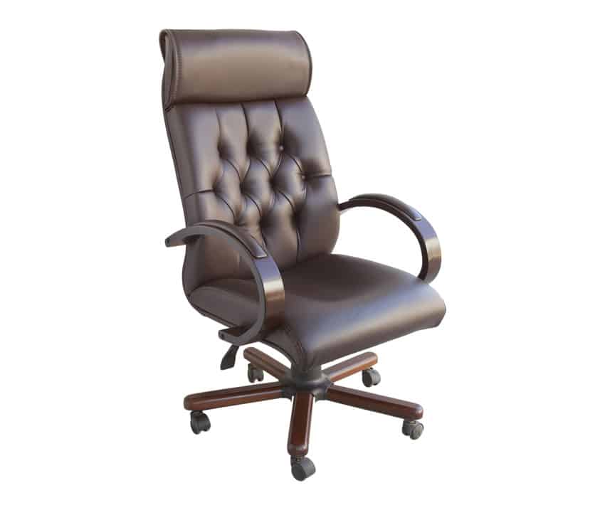 Black leather executive office chair