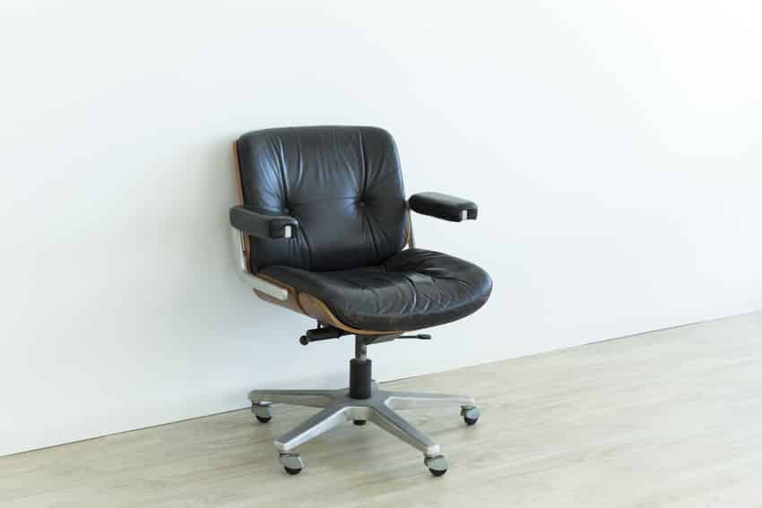 Black leather office task chair