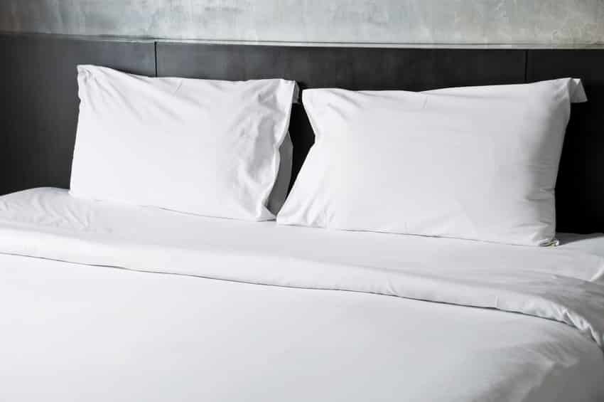 Close up of white bamboo bed sheet
