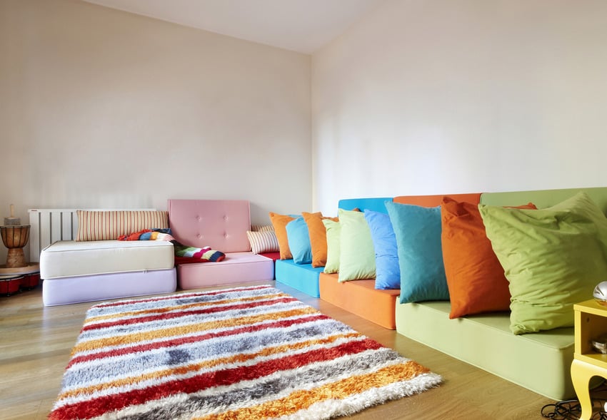 Rug in playful family room