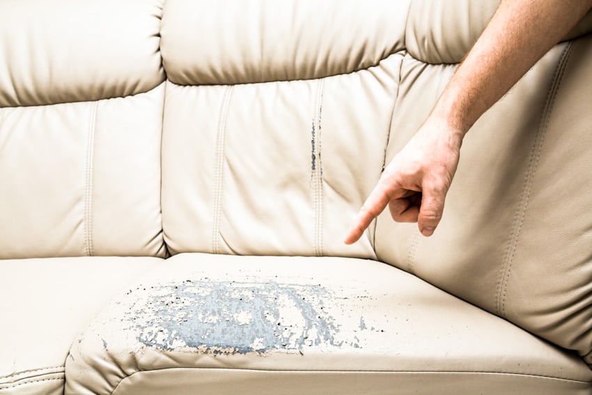 leather peeling on sofa