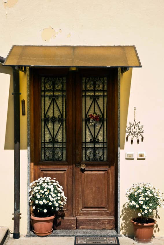 Glass and wrought iron door