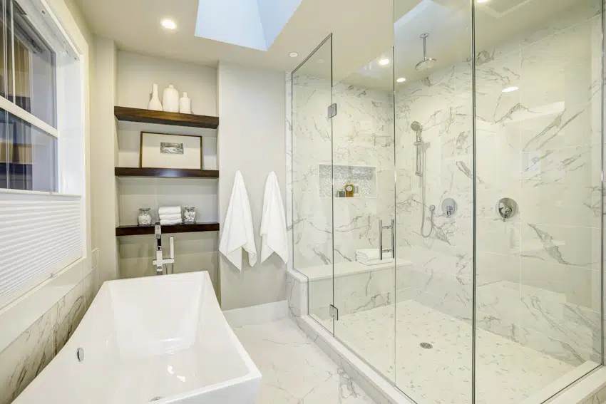 Glass door shower porcelain bathtub and types of shower pans