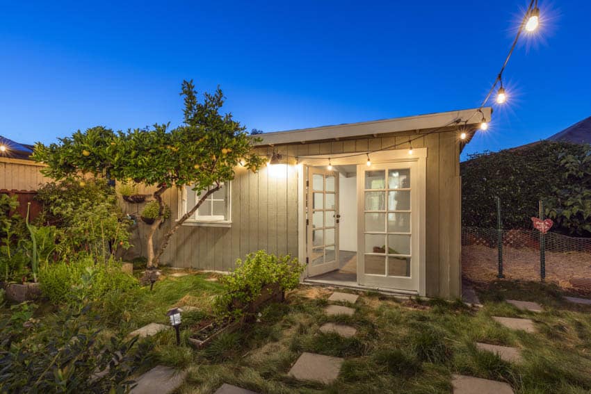 Door to backyard guest house