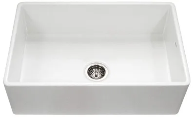 Houzer ptg 4300 wh apron front fireclay single bowl kitchen sink