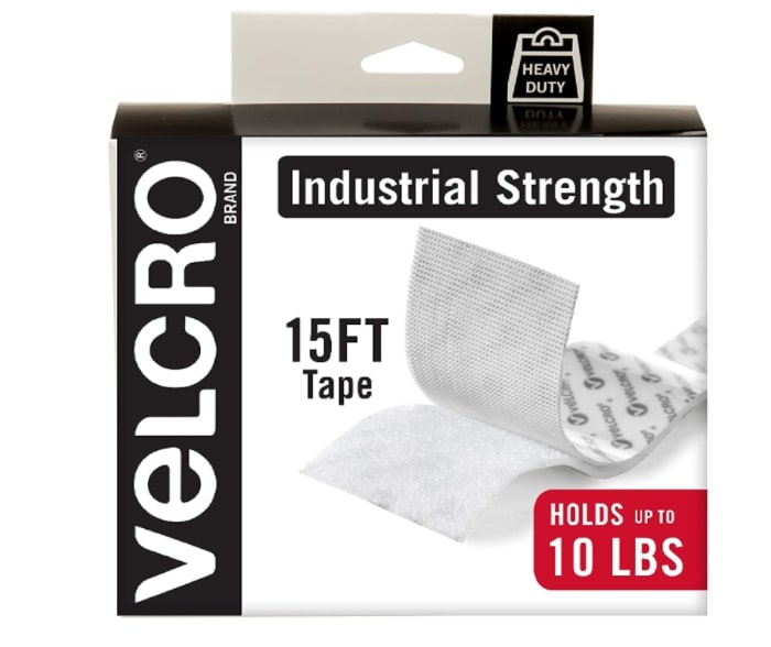 Industrial strength hoop and loop tape for hanging frames