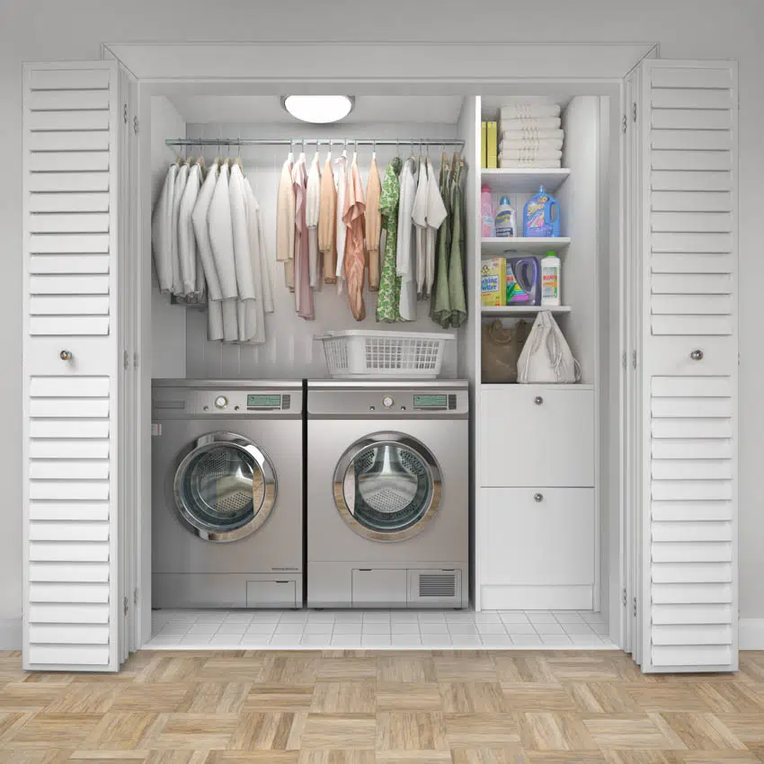 Laundry machines hanging clothes chute