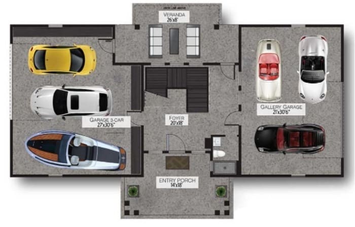 Modern barndominium first floor plan