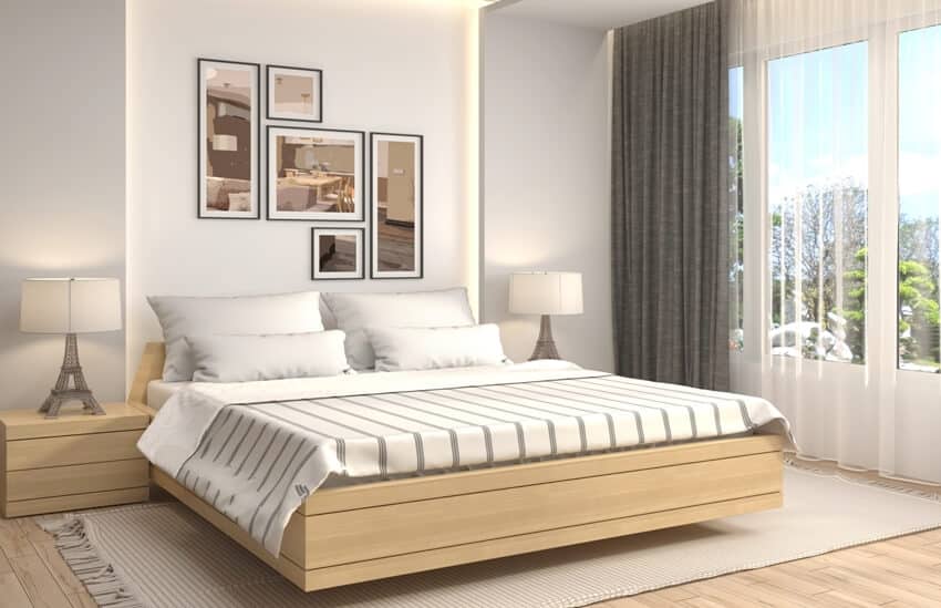 Modern bedroom with neutral tone colors