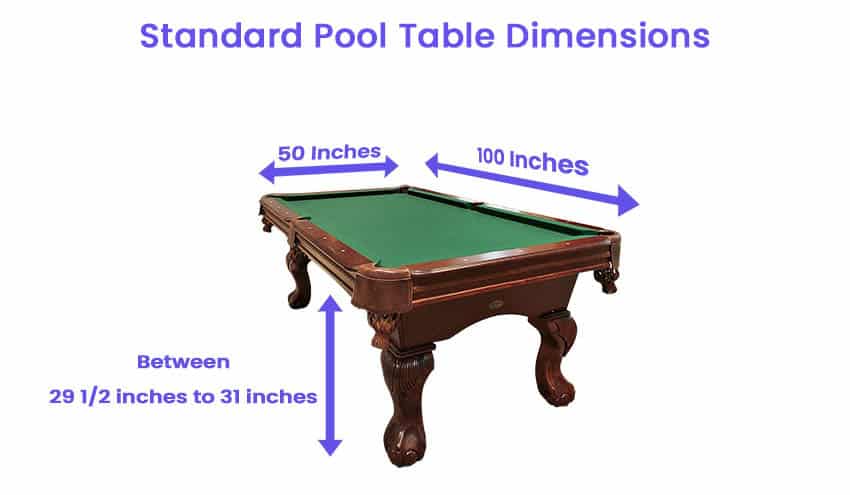 Pool Table Dimensions Is 