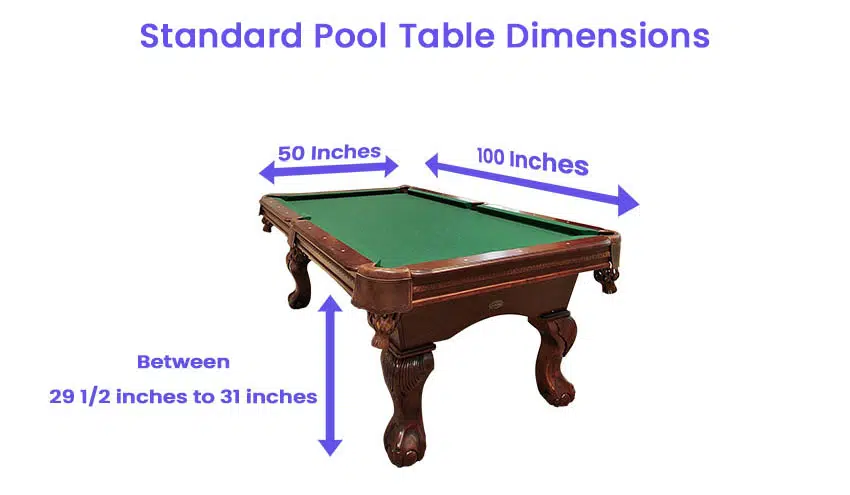 Standard pool table dimensions