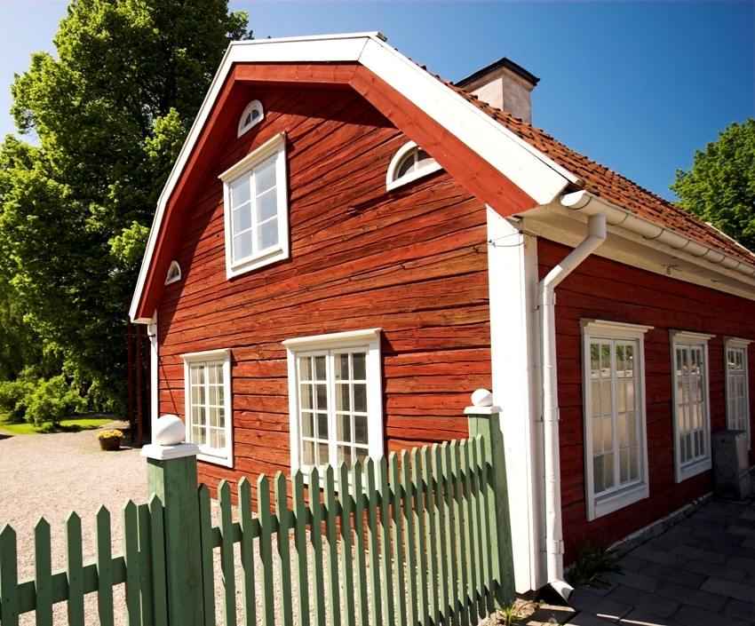 red swedish wooden house