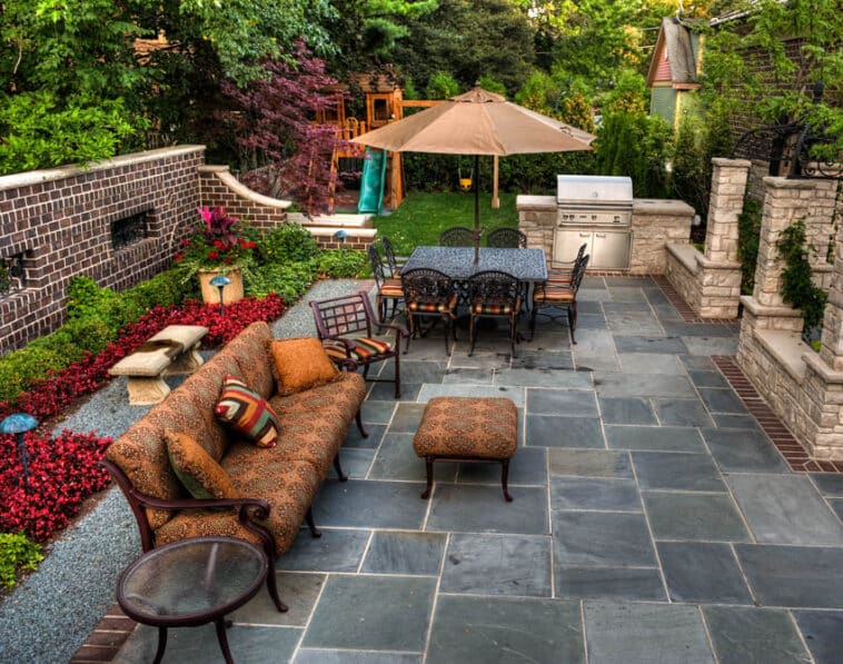 Slate Patio Ideas (Types & Design Options)