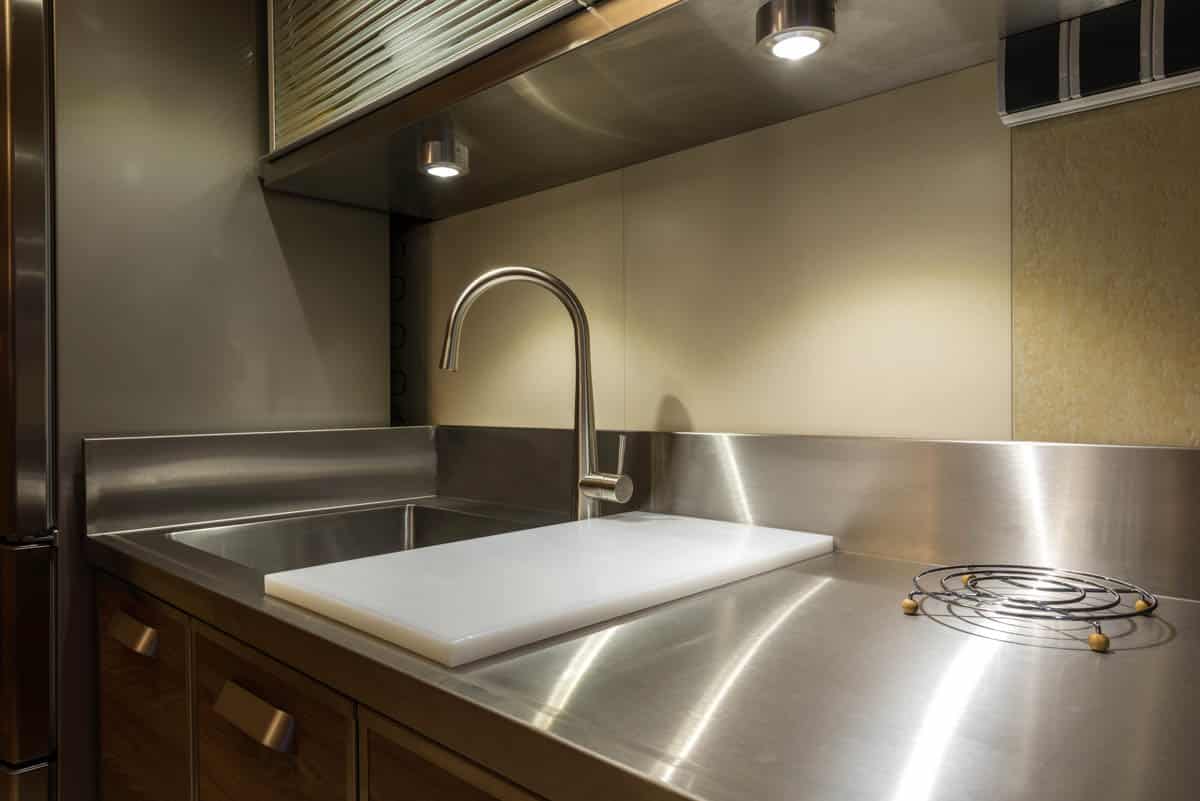 stainless steel countertop for rooms with laundry machines
