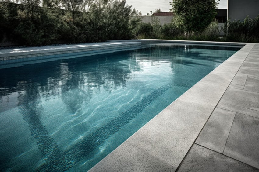 Swimming pool with salt finish concrete