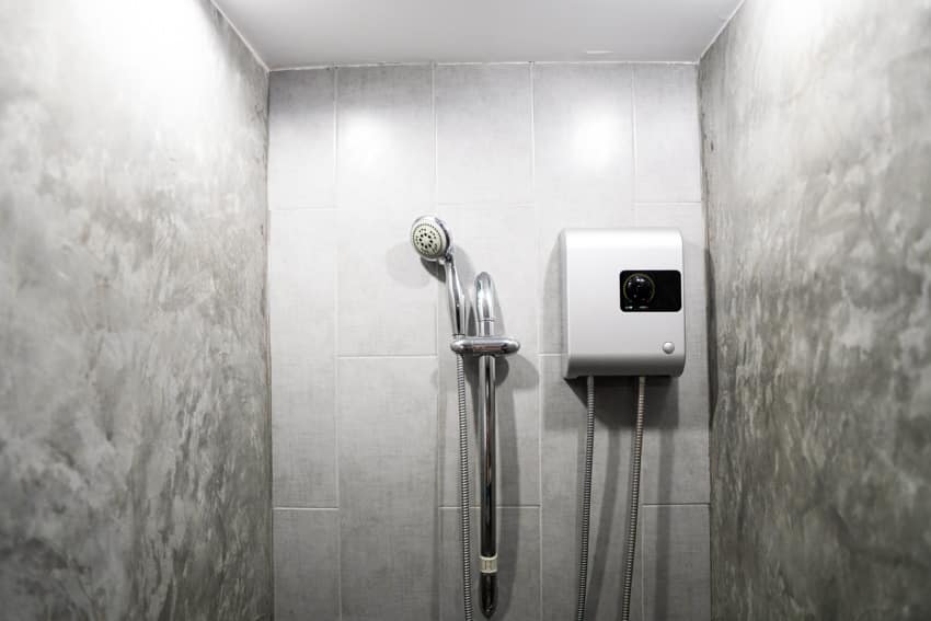 Tankless water heater shower bathroom