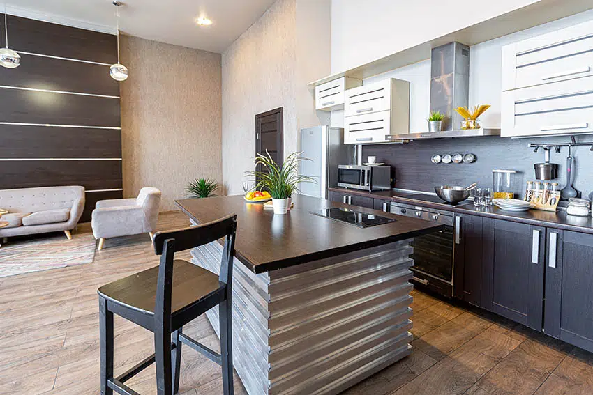 unique-corrugated-metal-kitchen-island-with-modern-stainless-steel-design