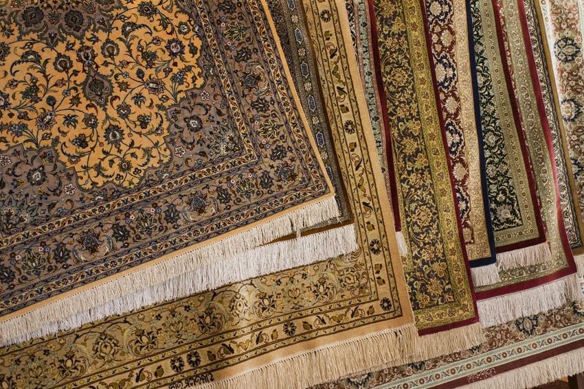 Various silk Persian carpet rugs