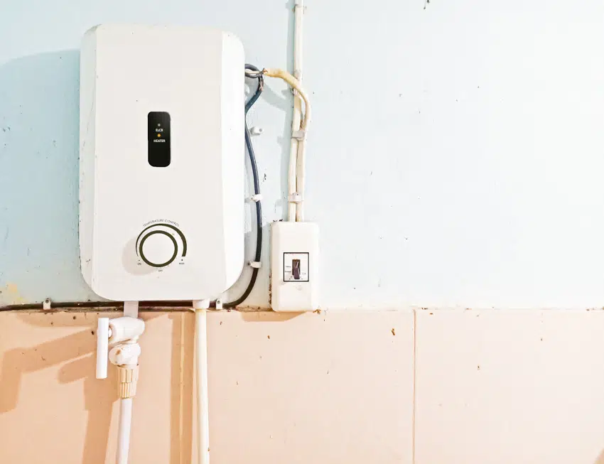 Tankless device on wall