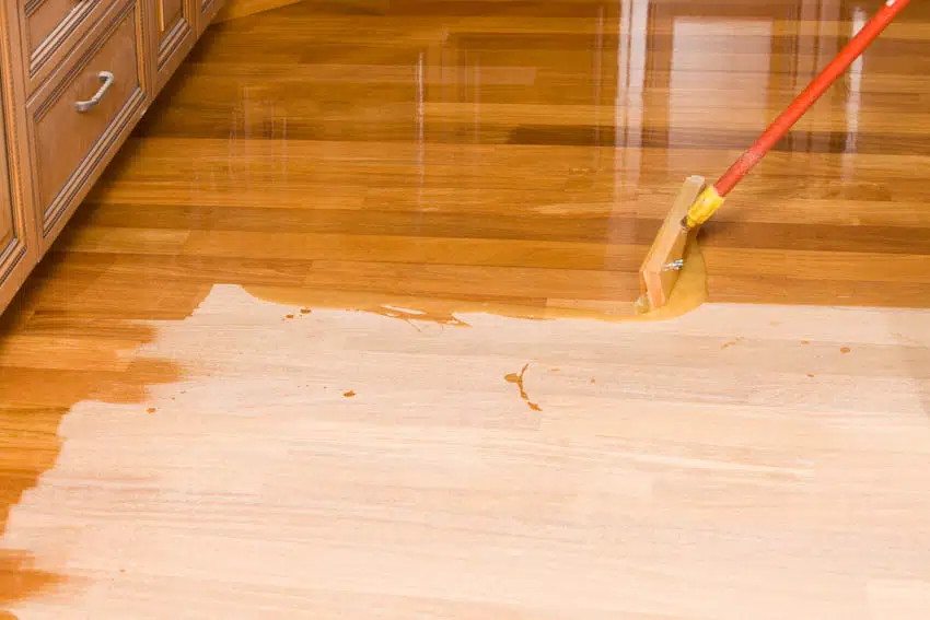 Wood staining floor
