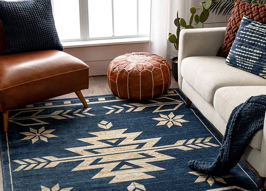 Woven southwestern bohemian rug