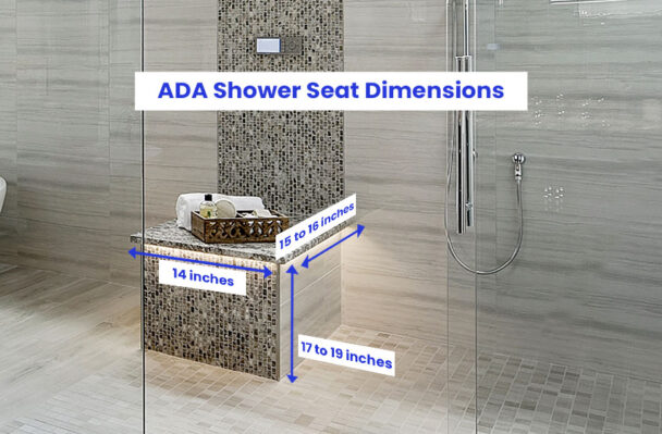 7 Shower Bench Dimensions For Every Bathroom Size Guide   ADA Shower Seat Dimensions 608x399 