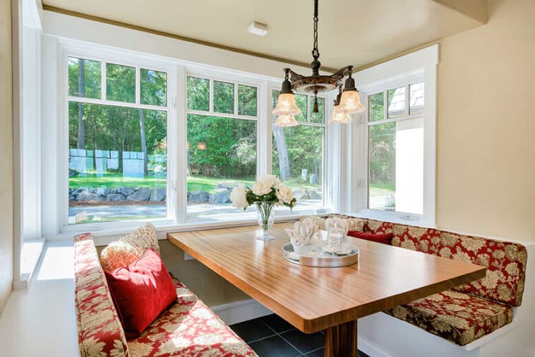 Breakfast Nook Dimensions Size Guide   Breakfast Nook With Picture Windows Chandelier Is 758x506 