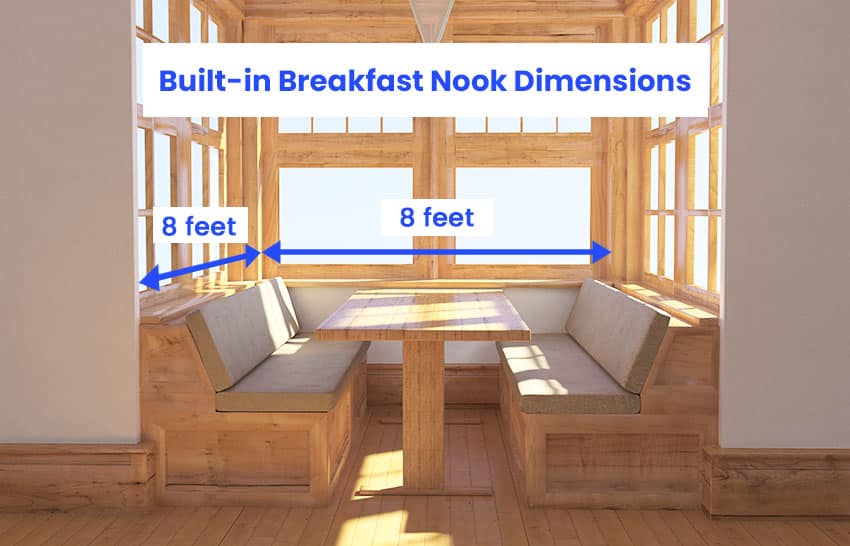 Built in breakfast nook dimanesions