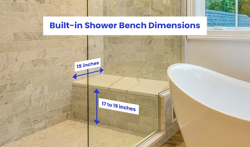 Built-in shower bench dimensions