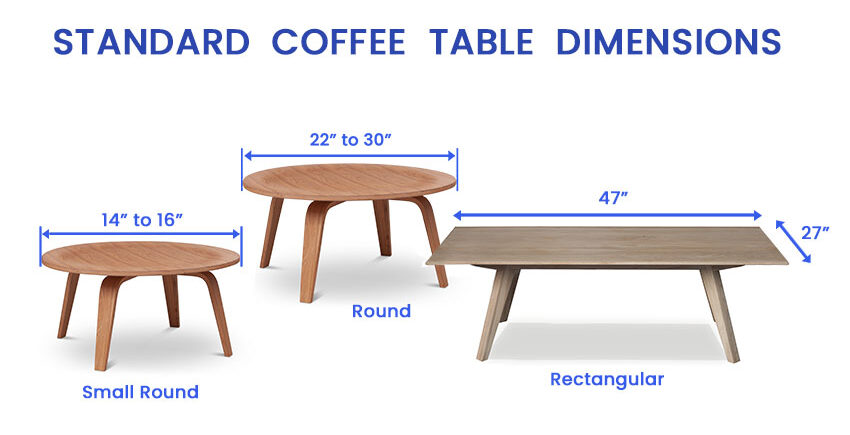 living room coffee table size