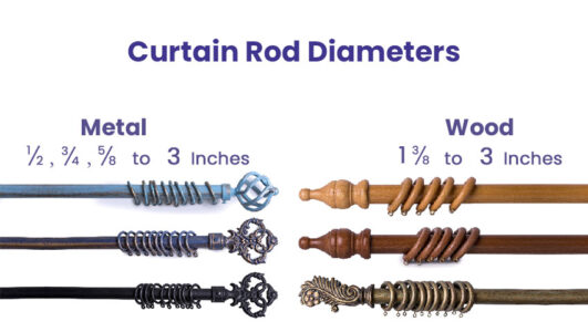 Curtain Rod Sizes (Dimensions Guide)