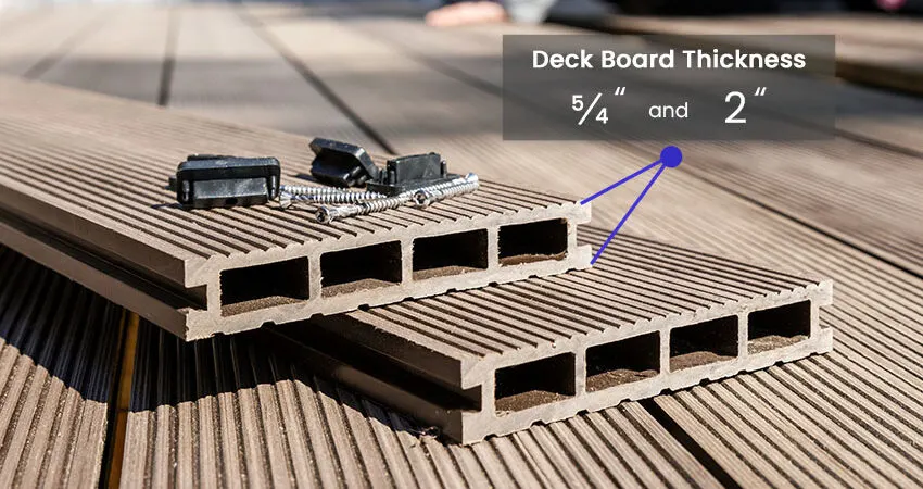 Deck board thickness