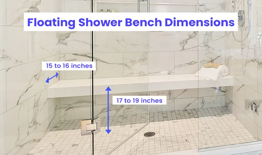 Floating shower bench dimensions